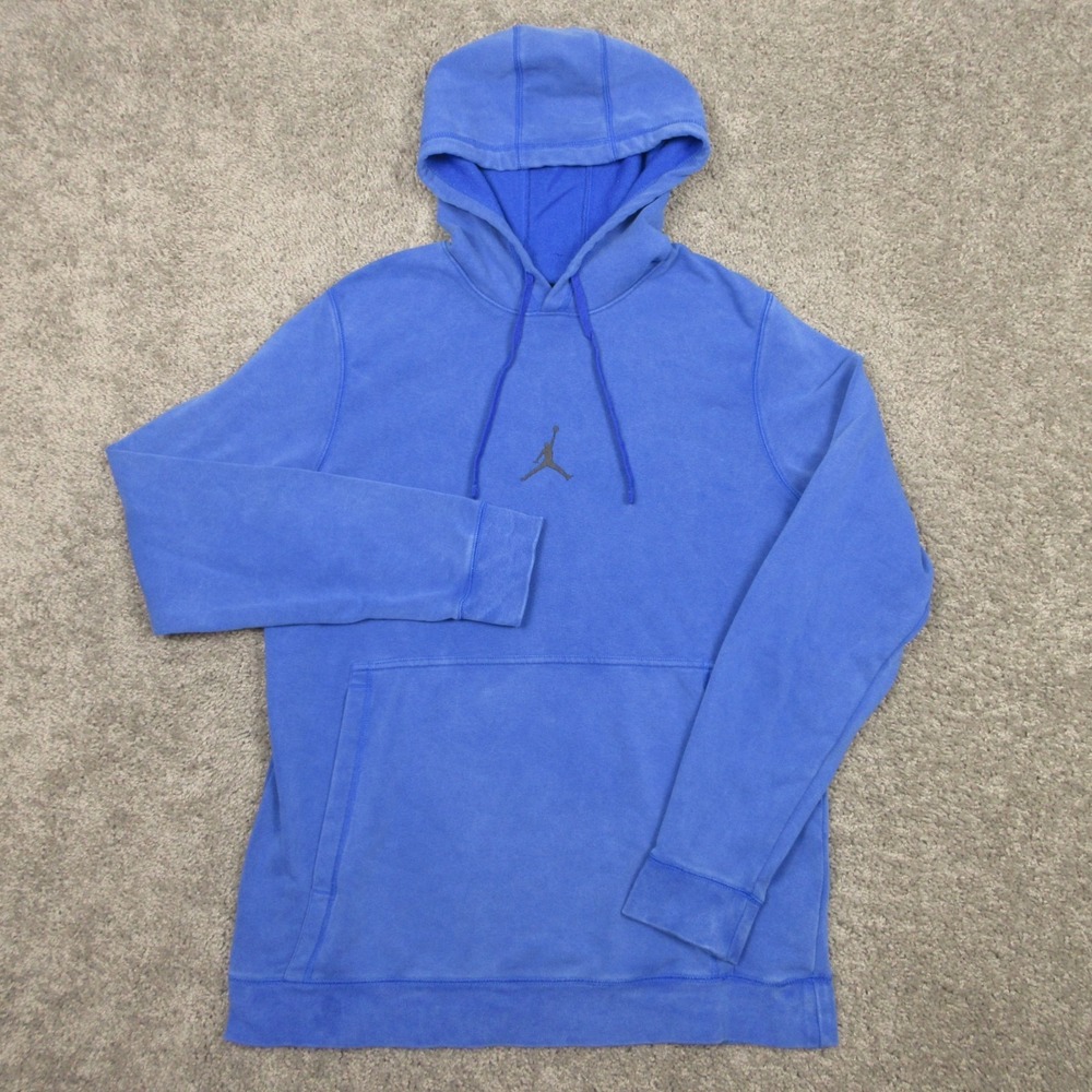 Jordan Sweater Mens Medium Blue Acid Wash Jump Man Pullover Hoodie Sweatshirt